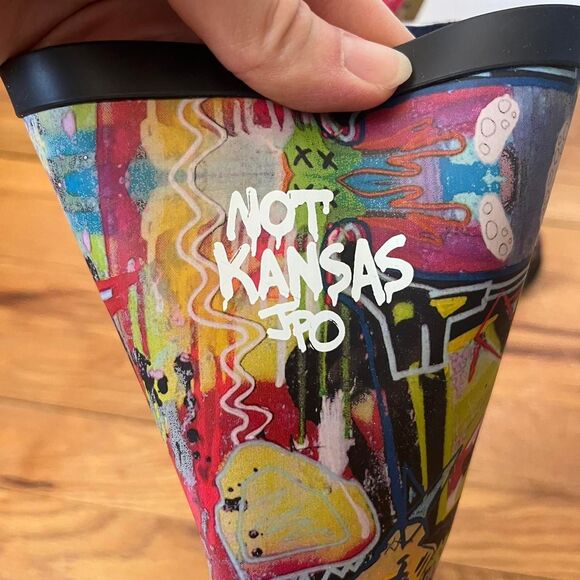 Womens Street Art Print Novelty Multicolor Mid Calf Rubber Rain Boots New 7 - Picture 6 of 8